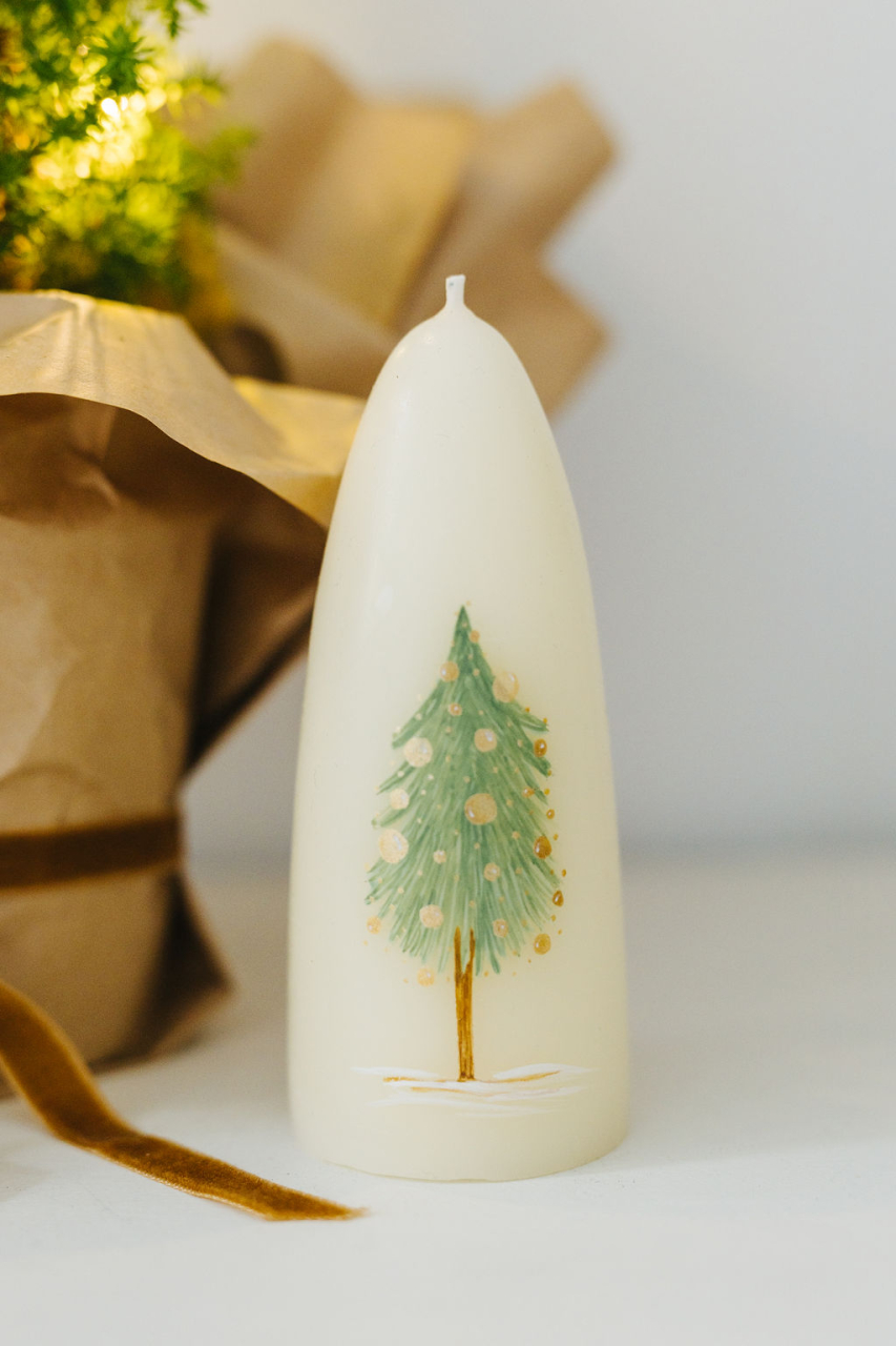 Lumânare din ceară naturală de albine handmade - Brad [3]