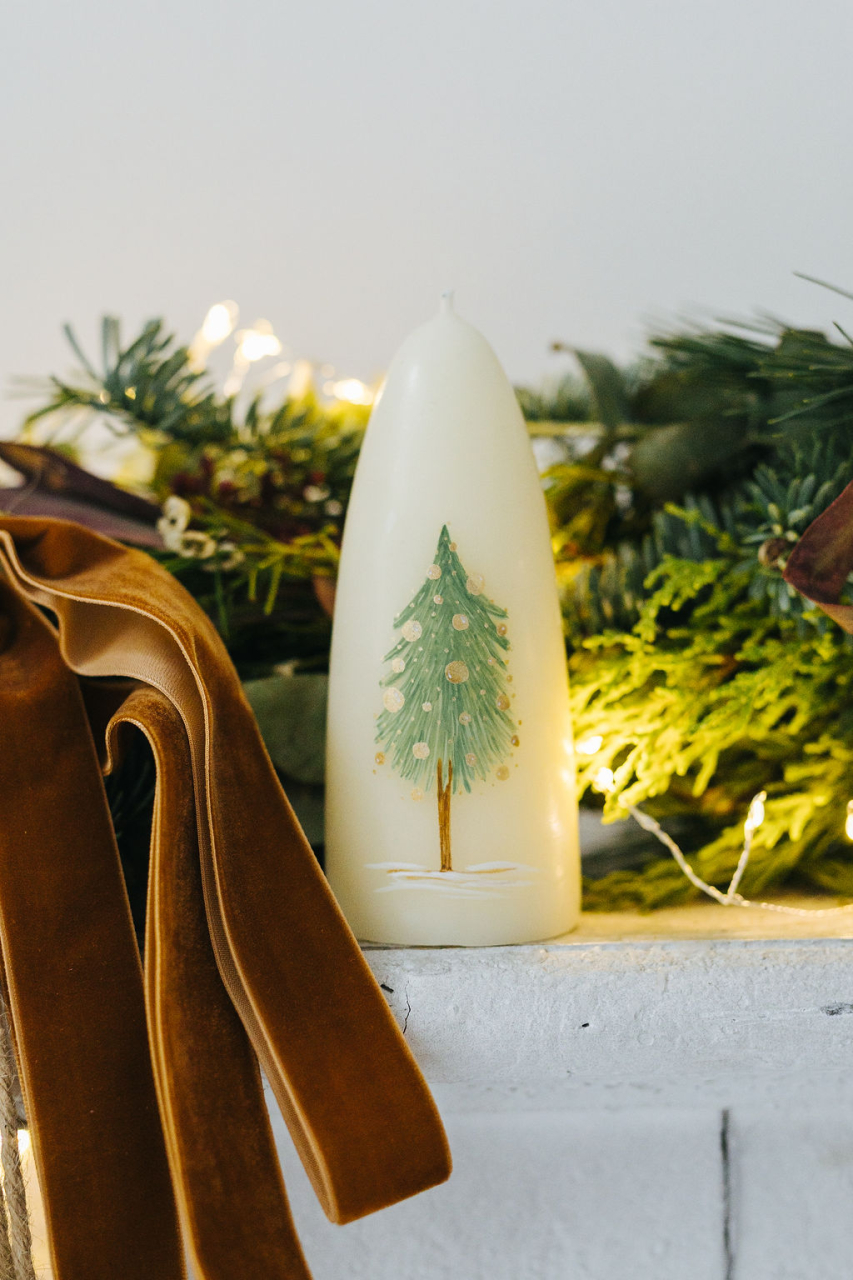 Lumânare din ceară naturală de albine handmade - Brad [1]