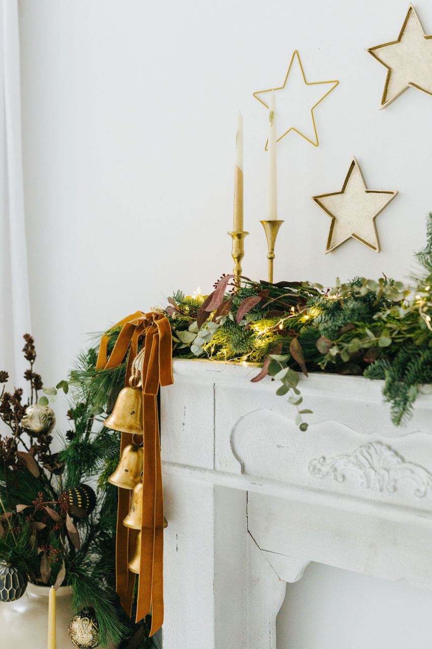 Lumânări din ceară de albine naturală pentru sfeșnic, pictate manual - Crenguțe de brad [6]