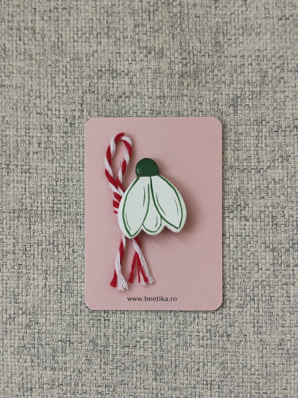 Mărțișor handmade – Ghiocel din lut pictat manual [4]