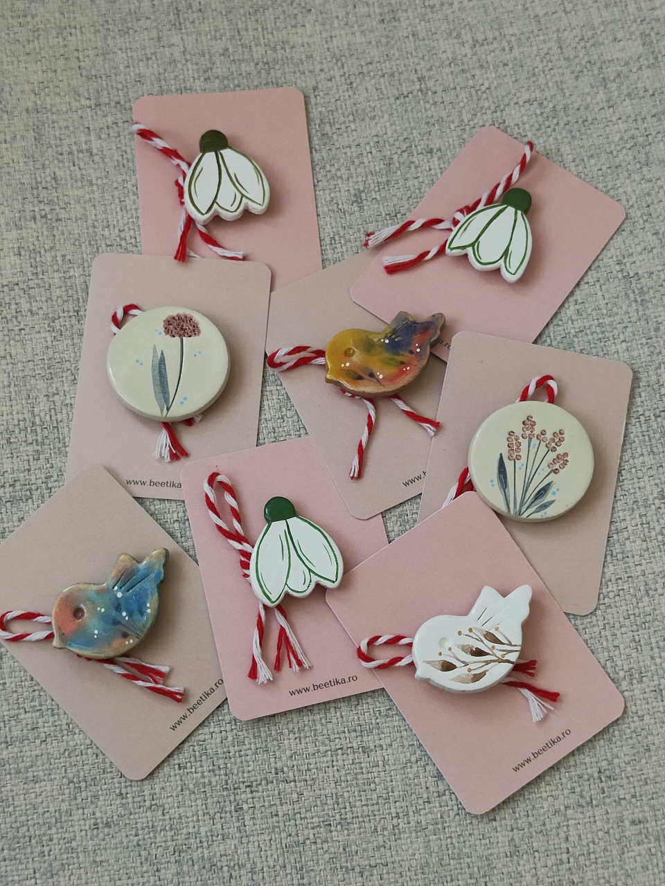 Mărțișor handmade – Pasăre din lut pictată manual [5]