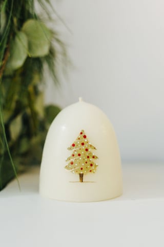 CHRISTMAS - Lumânare din ceară naturală de albine lucrată manual - Brad