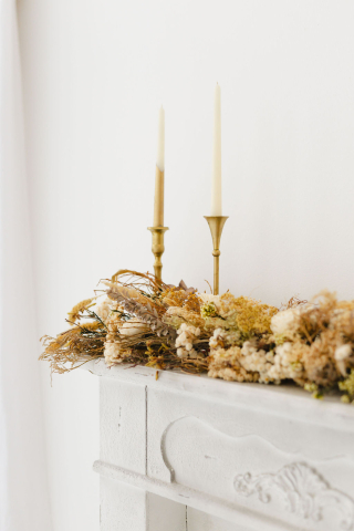 Lumânări din ceară de albine naturală purificată, pictate, pentru sfeșnic - Pachet 2 bucăți