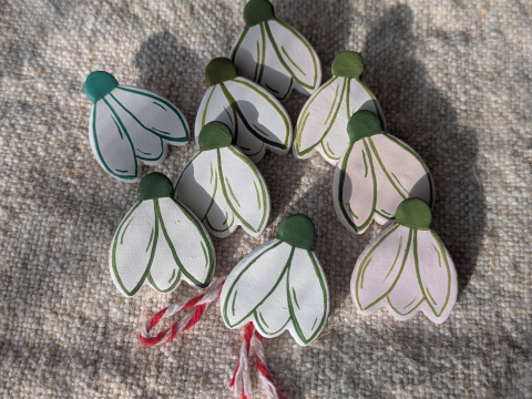 MĂRȚIȘOR - Mărțișor handmade – Ghiocel din lut pictat manual