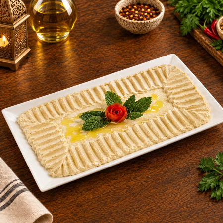 Platouri - Platou Hummus cu sos Tahina si ulei de Masline