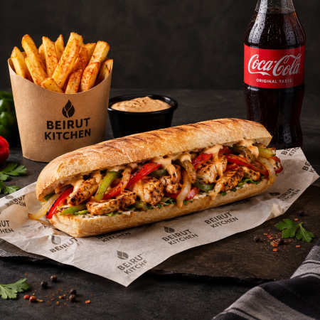 Beirut Street Food - Bagheta Fajita de pui Beirut kitchen