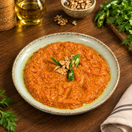 Mezze - Muhamarra cu ardei si Nuca