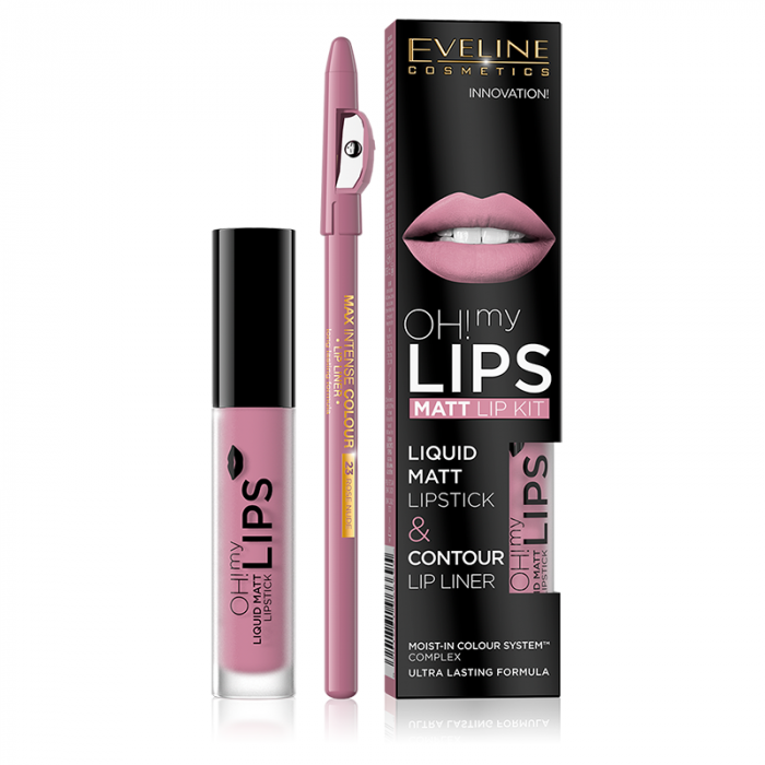 Ruj Lichid si Creion Contur Buze Oh! My Lips Matt - Rose Nude [1]