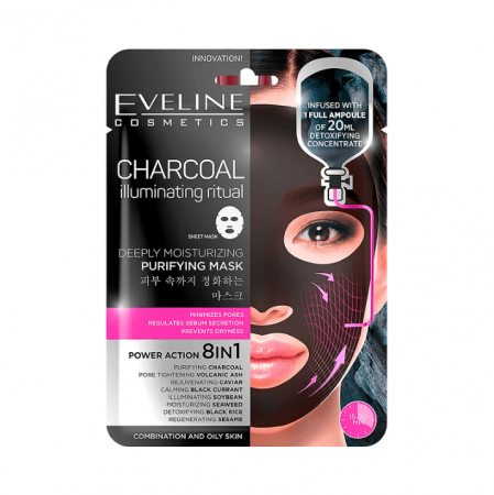 Îngrijire - Mască cărbune 8in1 Charcoal Sheet Mask