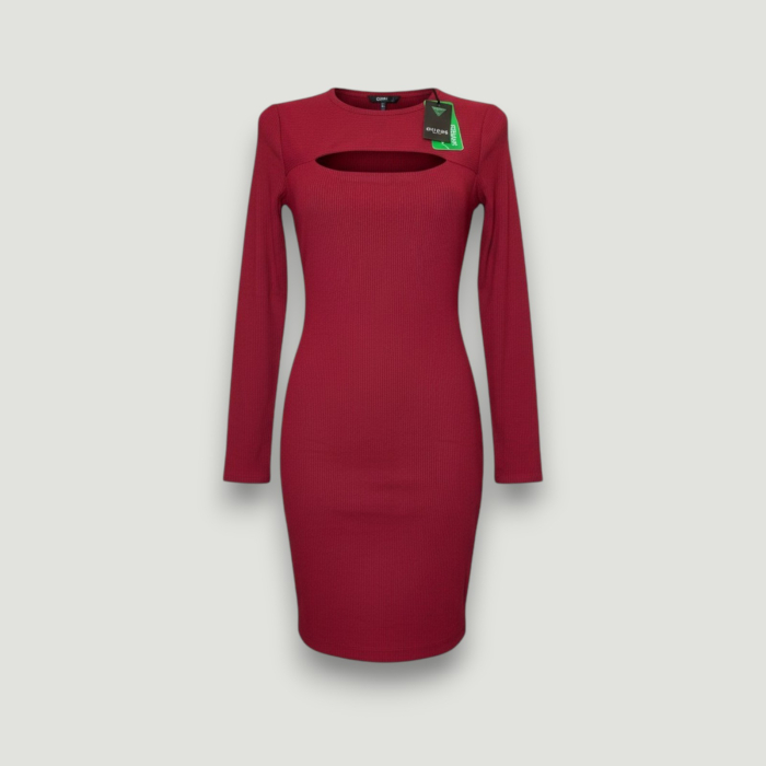 Rochie Premium Guess roșie mulată damă – elegantă și sexy- – logo distinctiv, colecție outlet. [2]