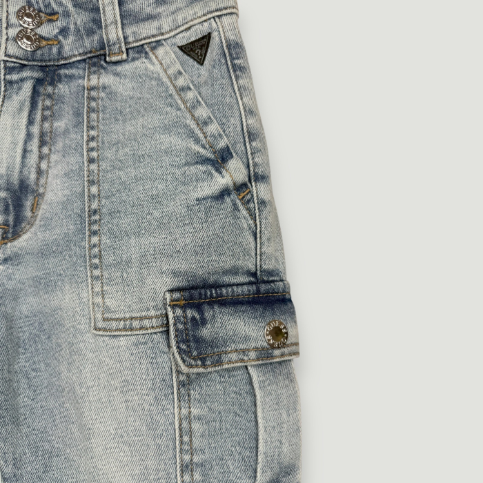 Blugi Lungi Guess Copii – Denim Slim- logo distinctiv, colecție outlet. [3]