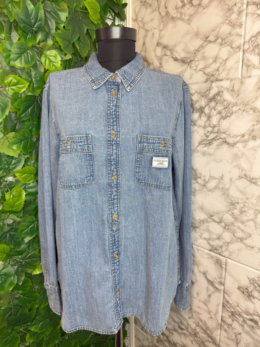 Cămașă Guess Jeans damă denim albastru, 100% bumbac [1]