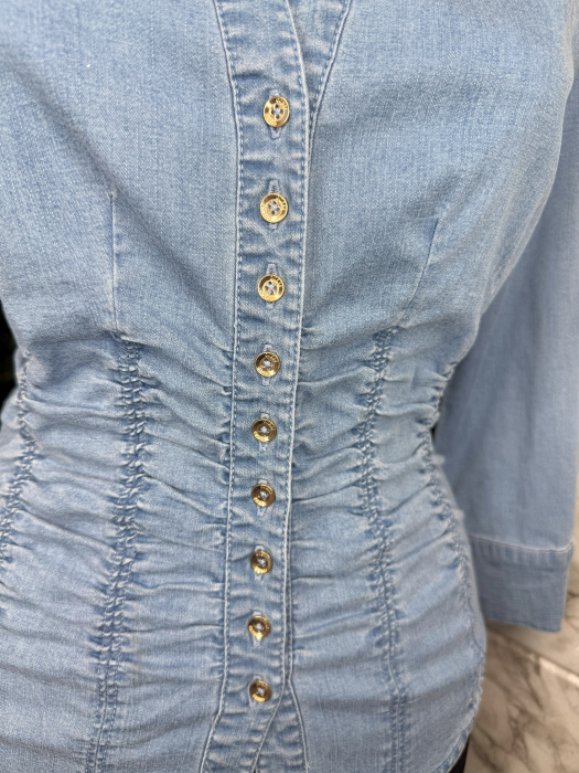 Cămașă damă Guess albastru denim, original outlet [3]