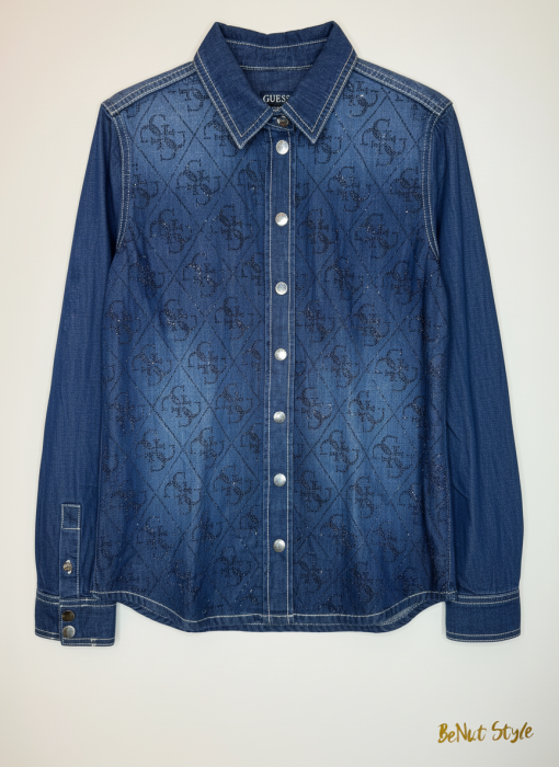 Cămașă damă Guess albastră, originală outlet [4]