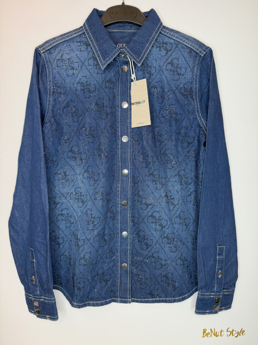 Cămașă damă Guess albastră, originală outlet [3]