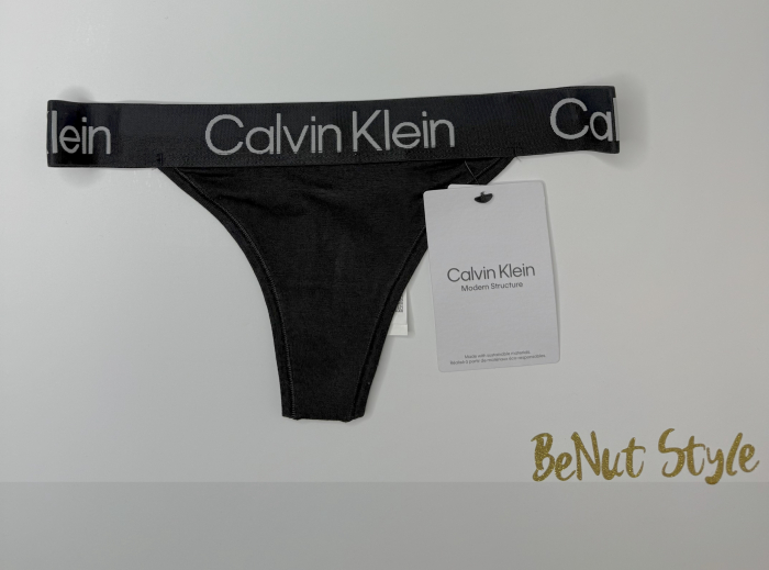 Chiloți Damă Negri Calvin Klein – Model Tanga cu Logo-detalii logo, colecție outlet [1]