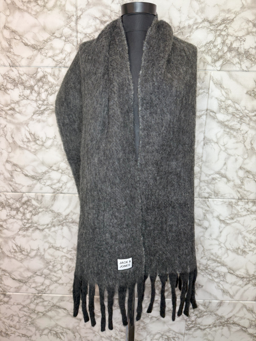 Fular Gri Jack&Jones Unisex- logo distinctiv, colecție outlet. [4]