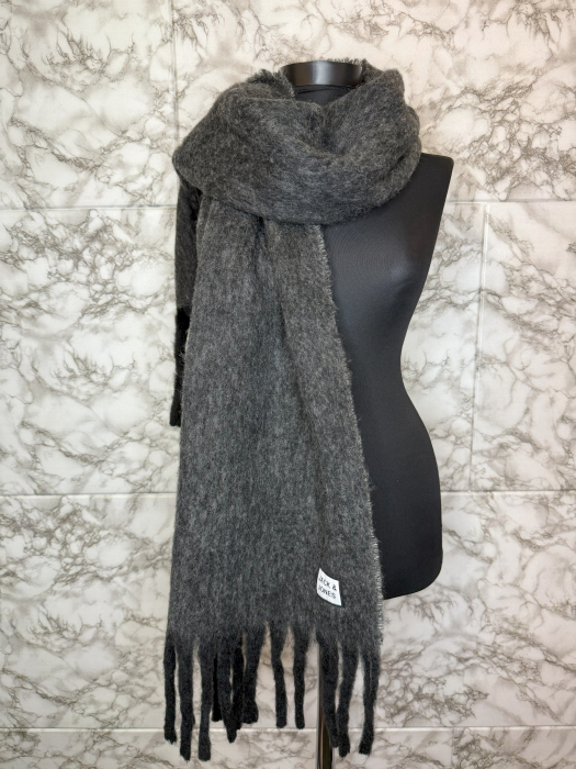 Fular Gri Jack&Jones Unisex- logo distinctiv, colecție outlet. [2]