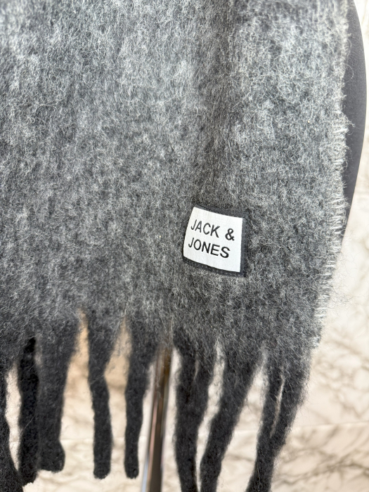 Fular Gri Jack&Jones Unisex- logo distinctiv, colecție outlet. [3]