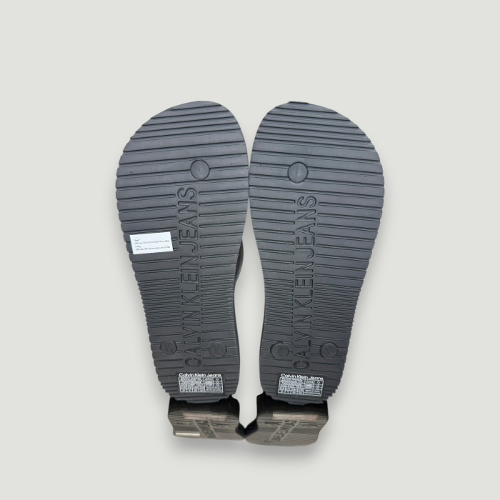 Șlapi Damă Calvin Klein Jeans – Negru cu Alb – logo distinctiv, colecție outlet. [3]