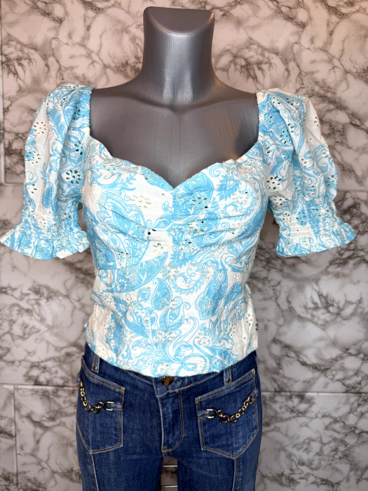 Top damă albastru Guess original, logo distinctiv, colecție outlet [1]