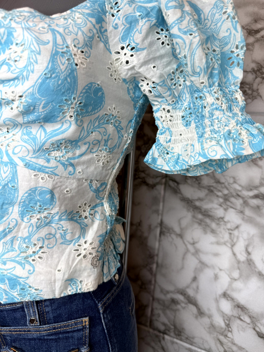 Top damă albastru Guess original, logo distinctiv, colecție outlet [2]