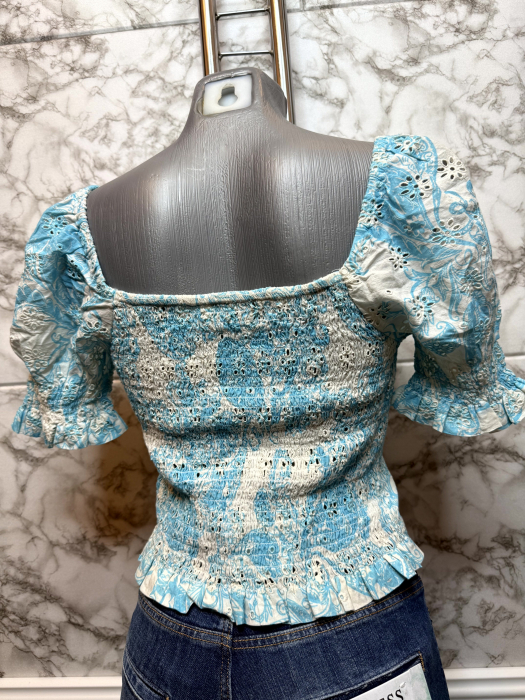 Top damă albastru Guess original, logo distinctiv, colecție outlet [4]