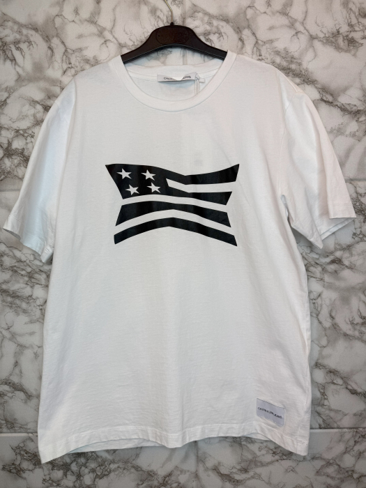 Tricou Calvin Klein Jeans Alb Logo Negru [3]