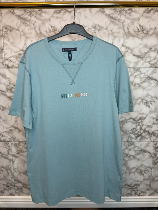 Tricou Tommy Hilfiger Albastru cu Logo- Calitate Premium [4]