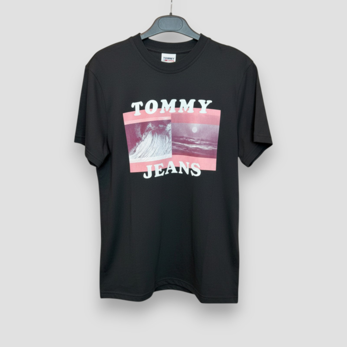 Tricou Tommy Hilfiger Jeans Negru cu logo- Calitate Premium [2]