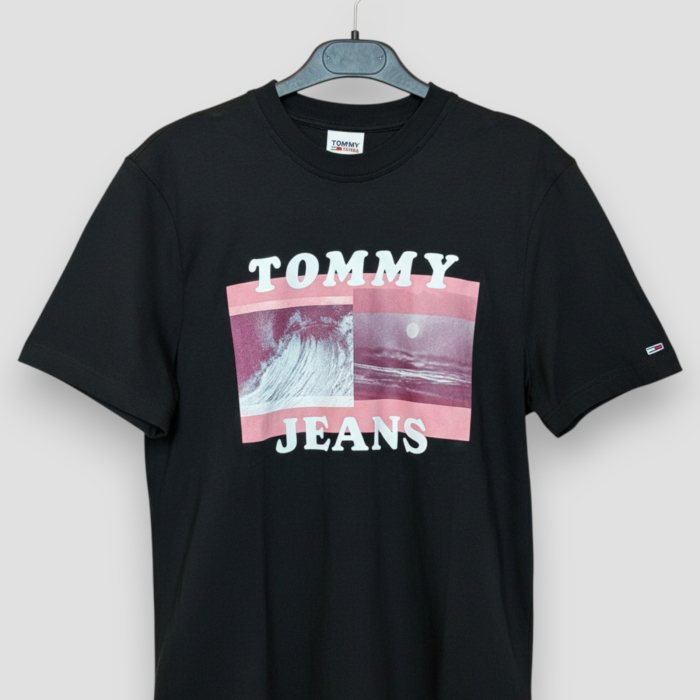 Tricou Tommy Hilfiger Jeans Negru cu logo- Calitate Premium [3]