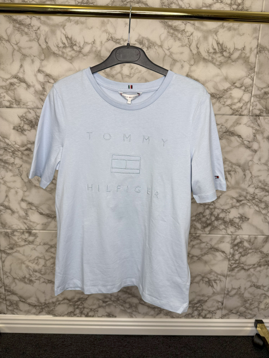 Tricou damă Tommy Hilfiger Albastru Logo, original outlet [5]