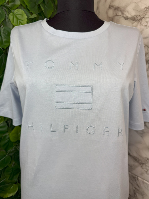 Tricou damă Tommy Hilfiger Albastru Logo, original outlet [2]