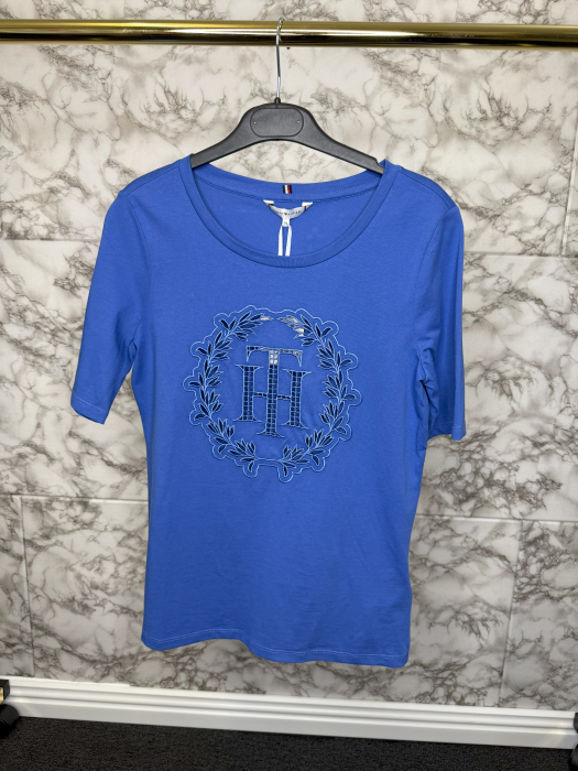 Tricou damă Tommy Hilfiger Albastru Logo, original outlet [3]