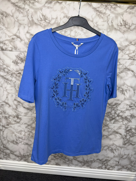 Tricou damă Tommy Hilfiger Albastru Logo, original outlet [4]