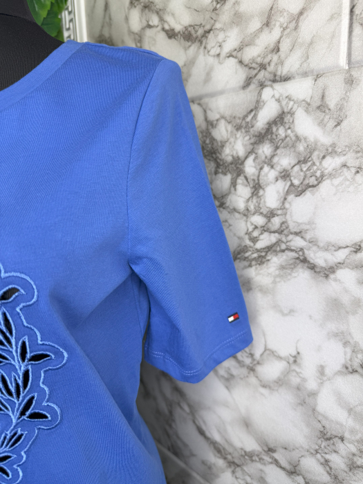 Tricou damă Tommy Hilfiger Albastru Logo, original outlet [2]