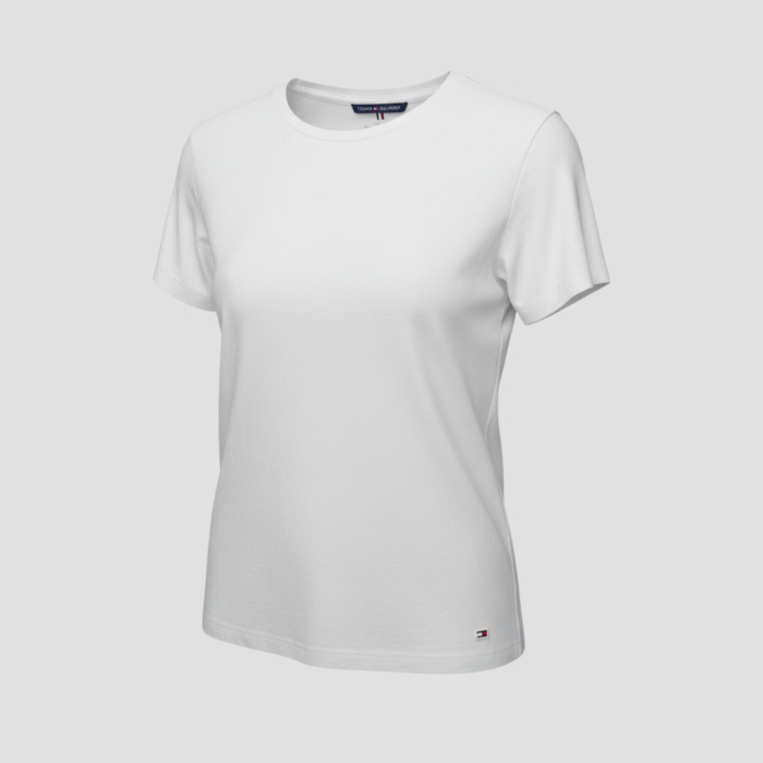 Tricou damă Tommy Hilfiger Alb Logo, original outlet [2]