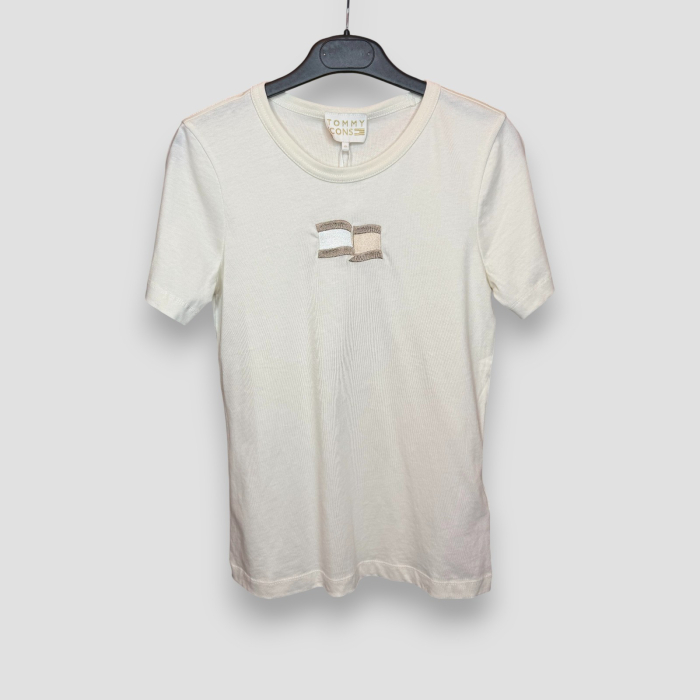 Tricou damă Tommy Hilfiger Bej Logo, original outlet [2]