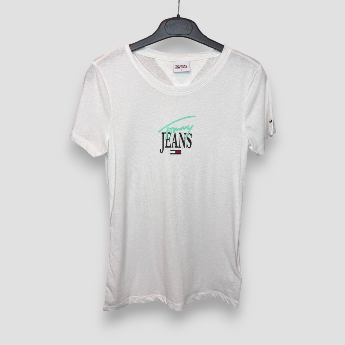 Tricou damă Tommy Jeans Alb, Logo, original outlet [2]