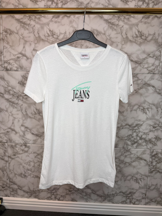 Tricou damă Tommy Jeans Alb, Logo, original outlet [2]
