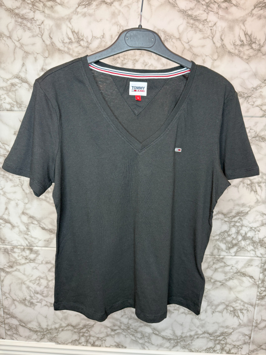 Tricou damă Tommy Jeans Negru, Logo, original outlet [2]