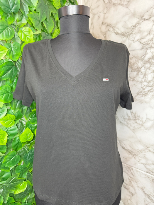 Tricou damă Tommy Jeans Negru, Logo, original outlet [3]