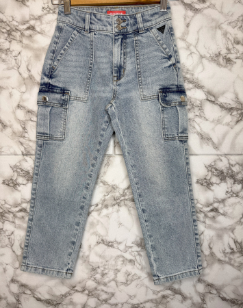 Blugi Lungi Guess Copii – Denim Slim- logo distinctiv, colecție outlet. [2]