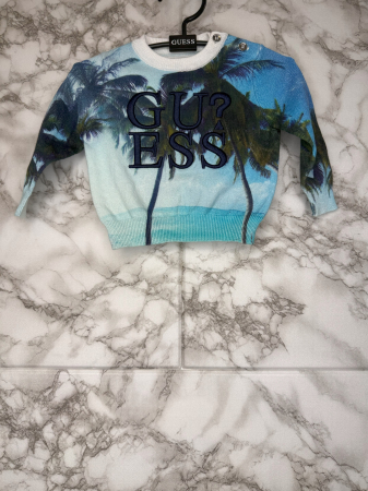 BLUZE - luză Guess Copii – Bumbac- logo distinctiv, colecție outlet.