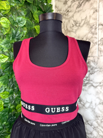 Bustieră damă Vișinie Guess original, logo distinctiv, colecție outlet. [1]