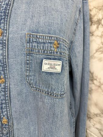 Cămașă Guess Jeans damă denim albastru, 100% bumbac [1]