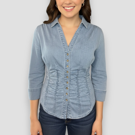 CĂMĂȘI - Cămașă damă Guess albastru denim, original outlet