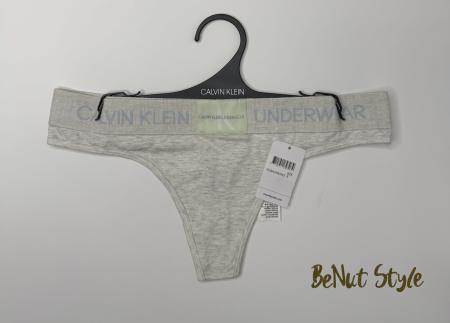 Chiloți Damă Gri Calvin Klein – Model Tanga cu Logo-detalii logo, colecție outlet [2]