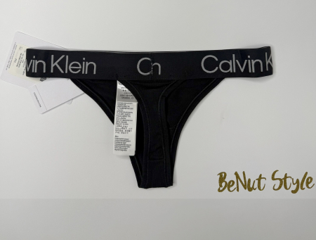 Chiloți Damă Negri Calvin Klein – Model Tanga cu Logo-detalii logo, colecție outlet [1]