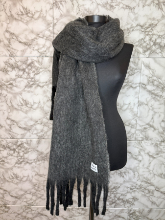 ACCESORII - Fular Gri Jack&Jones Unisex- logo distinctiv, colecție outlet.